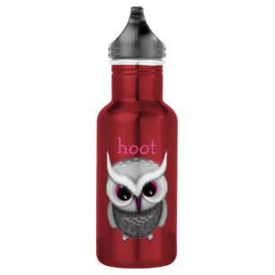 Cute Spotted Owl Illustration Hoot 532 Ml Water Bottle