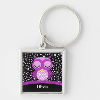 cute spotted owl key ring