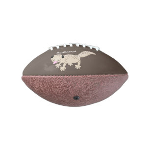 Cute spotted tan gecko cartoon illustration american football