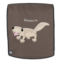 Cute spotted tan gecko cartoon illustration