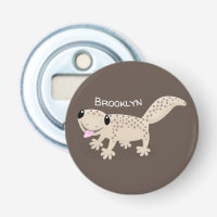 Cute spotted tan gecko cartoon illustration