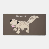 Cute spotted tan gecko cartoon illustration