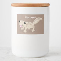Cute spotted tan gecko cartoon illustration