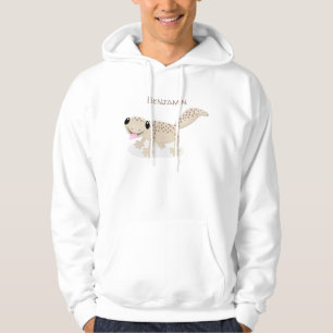 Cute spotted tan gecko cartoon illustration hoodie