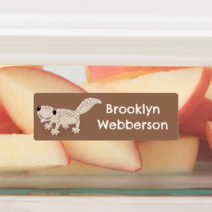 Cute spotted tan gecko cartoon personalised