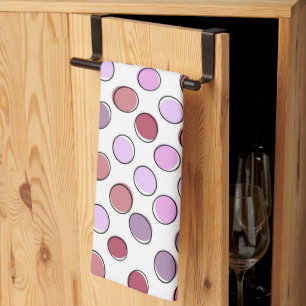 Cute Spotty Pink and Purple Pattern Tea Towel