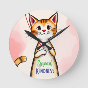 Cute Spread Kindness Cat Clock