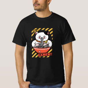 Cute Spread Love Lucky Cat from Japan Eating Ramen T-Shirt