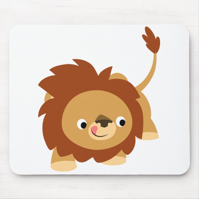 Cute Sprightly Cartoon Lion Mousepad (Front)