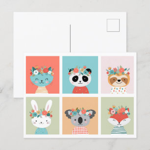 Cute Spring Animals Postcard
