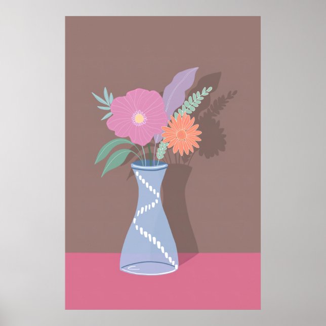 Cute Spring Bouquet of Modern Florals Poster (Front)