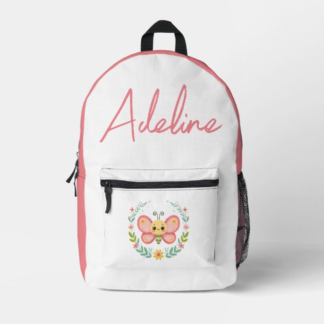 Cute, spring/butterfly  printed backpack (Front)