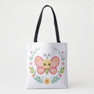 Cute, spring/butterfly tote bag