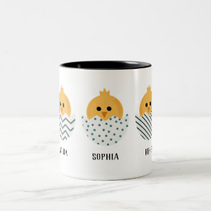 Cute Spring Chick Easter Mum Two-Tone Coffee Mug
