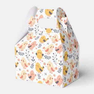 Cute Spring Chicks and Floral Pattern Favour Box