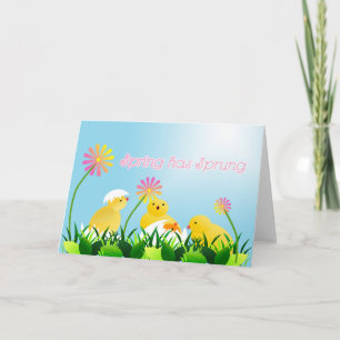 Cute Spring Chicks Holiday Card