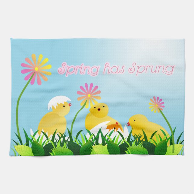 Cute Spring Chicks Tea Towel (Horizontal)