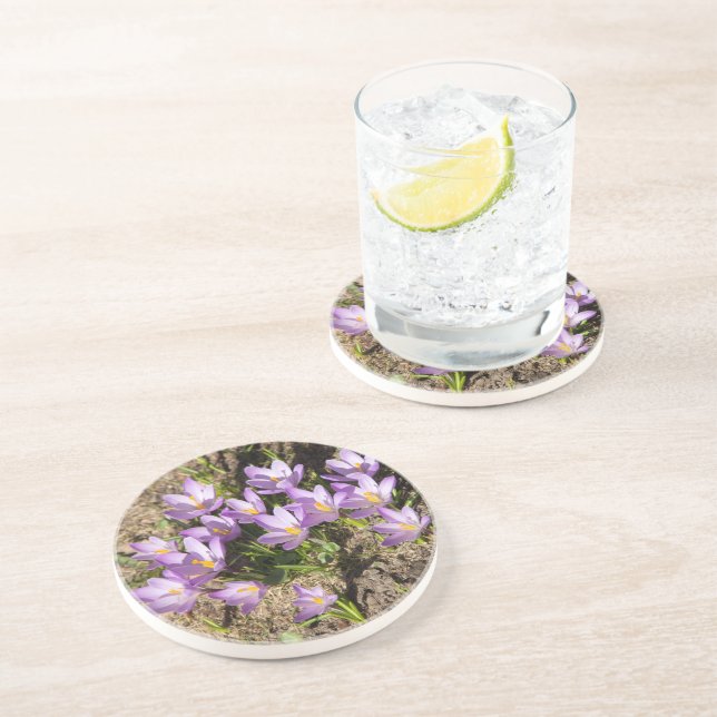 Cute spring crocuses coaster (Side)