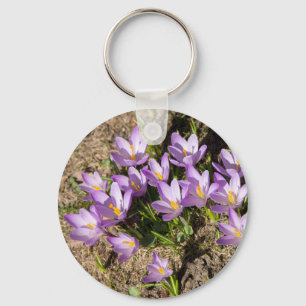 Cute spring crocuses key ring