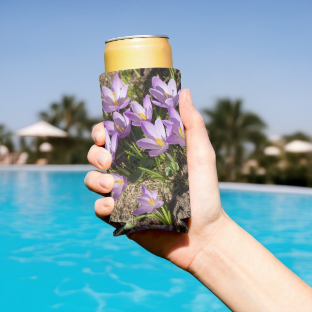Cute spring crocuses seltzer can cooler (In Situ Pool)