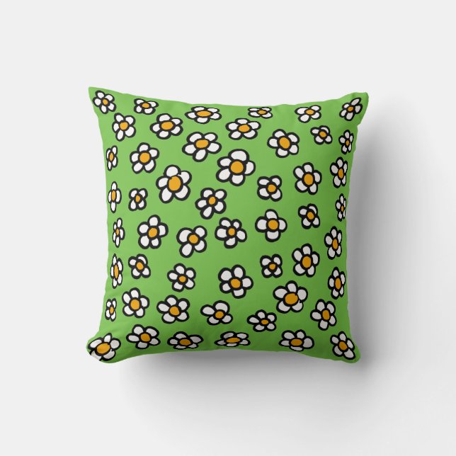Cute Spring Daisies Cushion (Front)