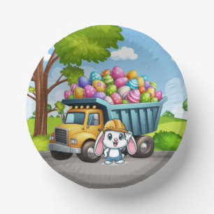 Cute spring/Easter bunny dump truck Paper Plate