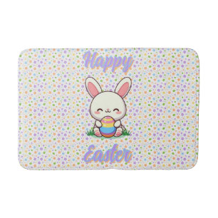 Cute spring/Easter bunny with egg Bath Mat
