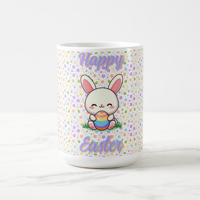 Cute spring/Easter bunny with egg Coffee Mug (Center)