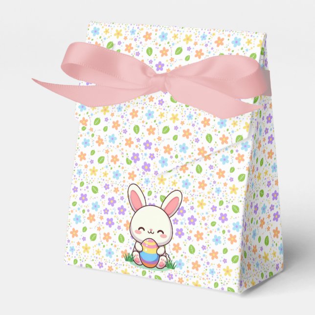 Cute spring/Easter bunny with egg Favour Box (Front Side)