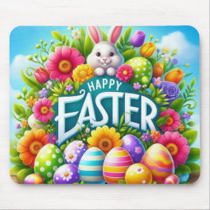 Cute spring/Easter bunny with egg Mouse Mat