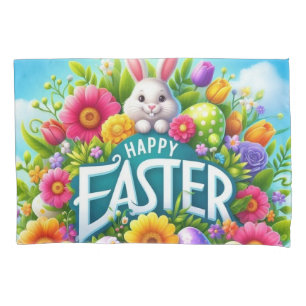 Cute spring/Easter bunny with egg Pillowcase