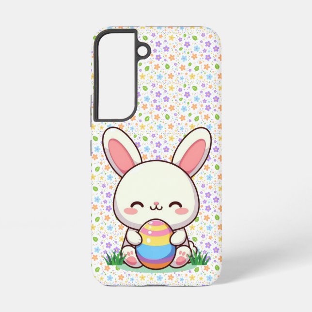 Cute spring/Easter bunny with egg Samsung Galaxy S22 Case (Back)