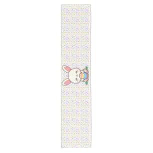Cute spring/Easter bunny with egg Short Table Runner