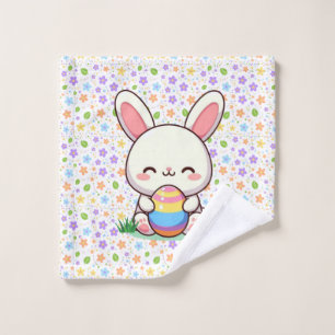 Cute spring/Easter bunny with egg Wash Cloth
