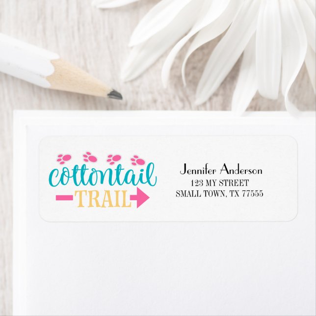Cute Spring Easter Cottontail Trail Fun Address (Insitu)