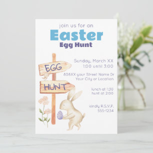 Cute Spring Easter Egg Hunt Invitation