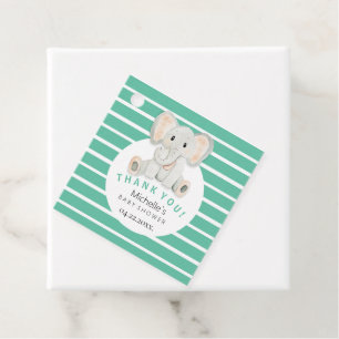 Cute Spring Elephant Watercolor Illustration Favour Tags