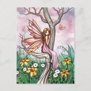 Cute Spring Flower Fairy Art Postcard