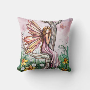 Cute Spring Flower Fairy in Daffodils Pillow
