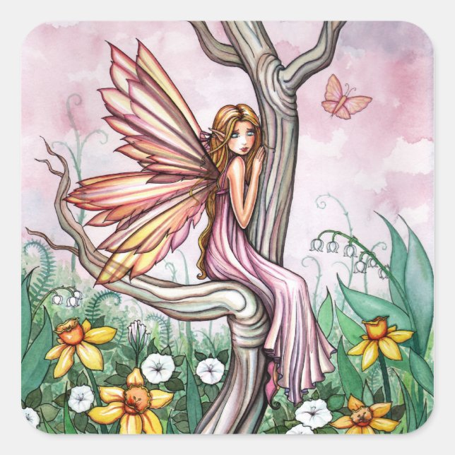 Cute Spring Flower Fairy Stickers (Front)