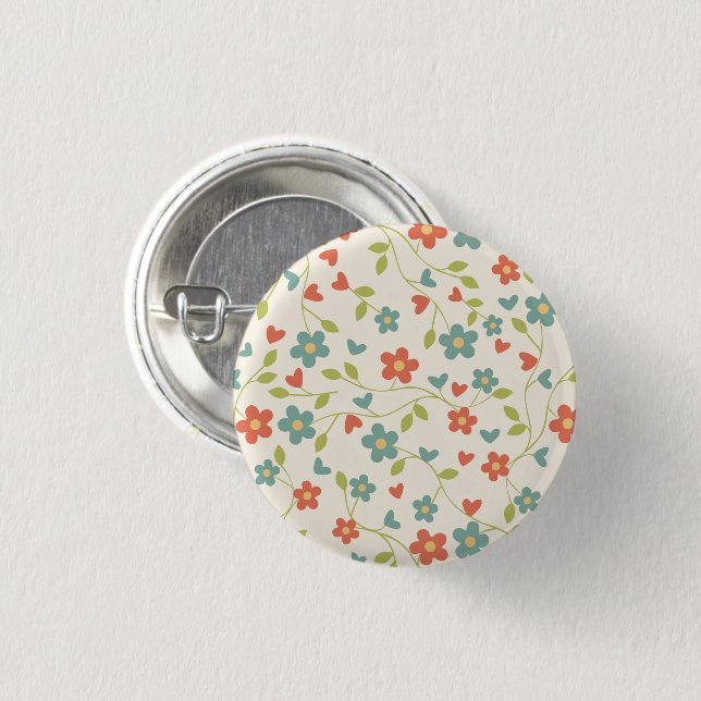 Cute Spring Flowers 3 Cm Round Badge (Front & Back)