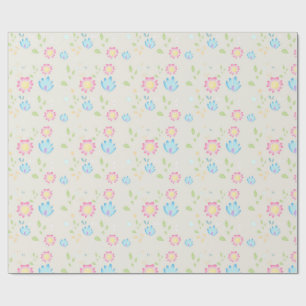 Cute Spring Flowers Design Wrapping Paper