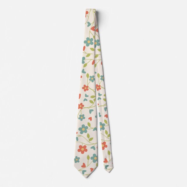 Cute Spring Flowers Neck Tie (Front)