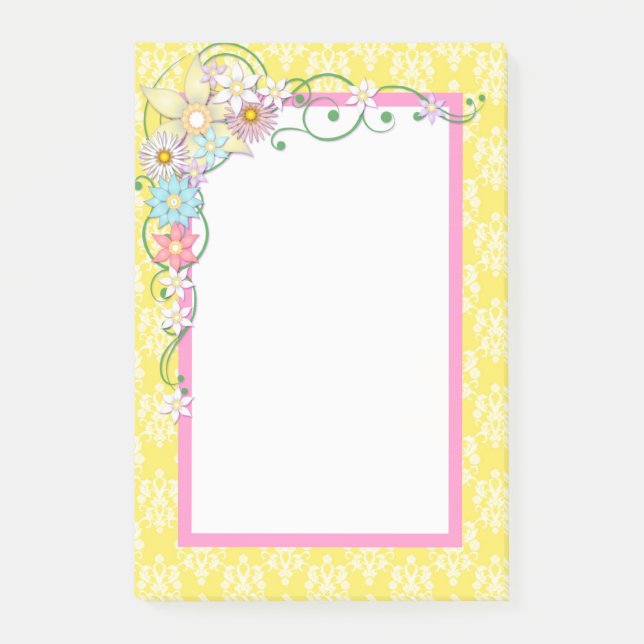 Cute Spring Flowers Post-it Notes (Front)