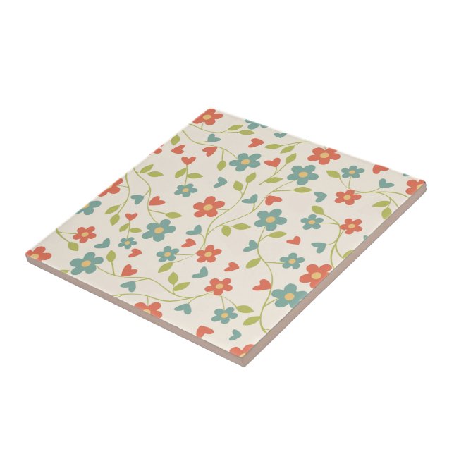 Cute Spring Flowers - Tile (Side)