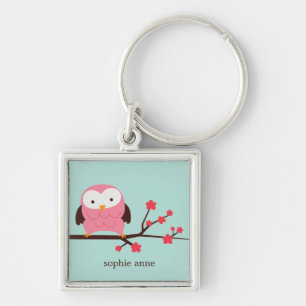 Cute Spring Owl Key Ring