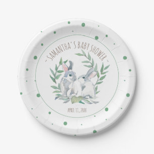 Cute Spring Party Theme Bunny Paper Plate