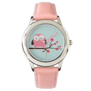 Cute Spring Pink Owl Watch