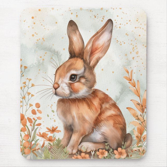 Cute Spring Rabbit Mouse Mat (Front)