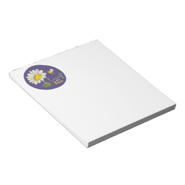 Cute Spring Scene with Daisy Flower and Bee Notepad (Angled)
